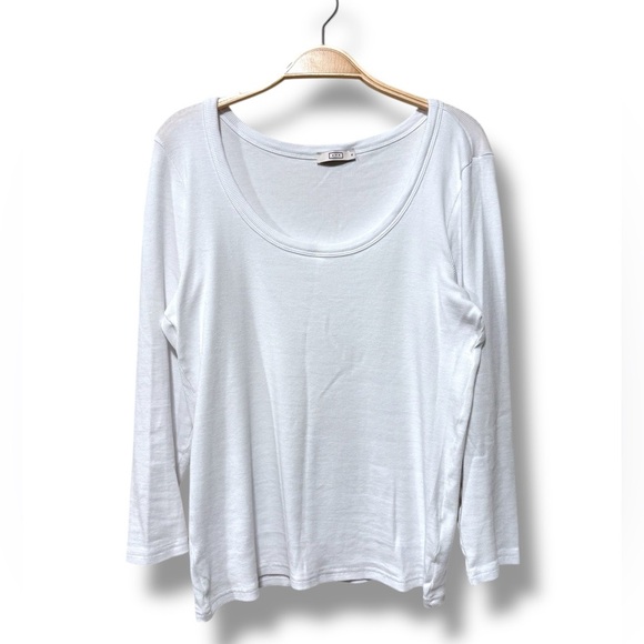 AYR The Open Ended Tee Classic White Long Sleeve Cotton T-Shirt Size XL - Picture 2 of 6